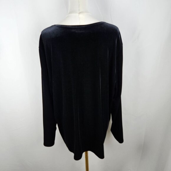 Saint Tropez Carole Little Black Velvet Cardigan 2X Button Closure Whimsigoth - Picture 5 of 9